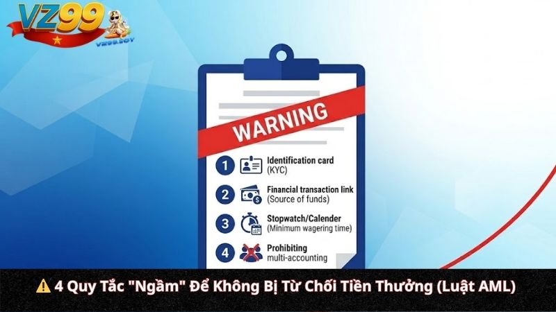Thưởng Nạp Lần Đầu VZ99 – Nhận Ngay 999.000 VNĐ Khởi Nghiệp 4 Quy Tắc "Ngầm" Để Không Bị Từ Chối Tiền Thưởng (Luật AML)