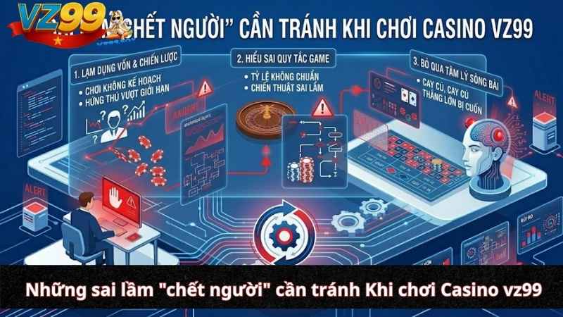 Cách chơi Casino online VZ99: Từ quy tắc cơ bản đến chiến lược của bậc thầy sòng bài Những sai lầm "chết người" cần tránh Khi chơi Casino vz99