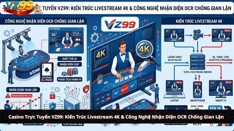 Casino Trực Tuyến VZ99: Kiến Trúc Livestream 4K & Công Nghệ Nhận Diện OCR Chống Gian Lận Casino Trực Tuyến VZ99: Kiến Trúc Livestream 4K & Công Nghệ Nhận Diện OCR Chống Gian Lận