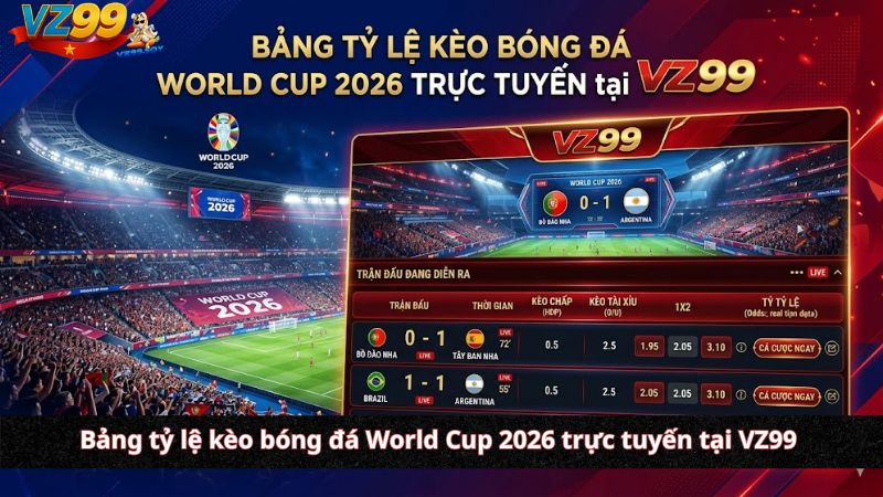 Bảng tỷ lệ kèo bóng đá World Cup 2026 trực tuyến tại VZ99